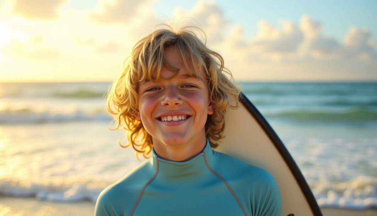 Inspiration coiffure : coupes stylées pour garçons surfeurs aux cheveux longs