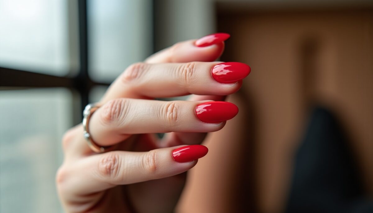 Inspiration élégante : Ongles rouges tendance en vernis semi-permanent pour un style chic et moderne